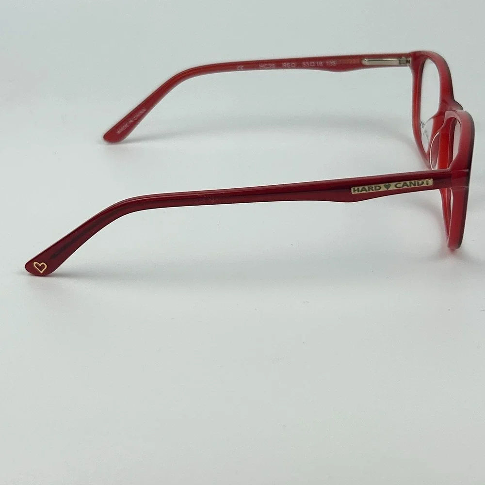 Hard Candy HC39 Womens Eyeglasses Frame Red Plastic Full Rim 53-16-135 mm